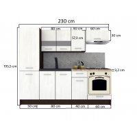 Bucatarie MARINA NEW 230 B Wenge / Decor 7648